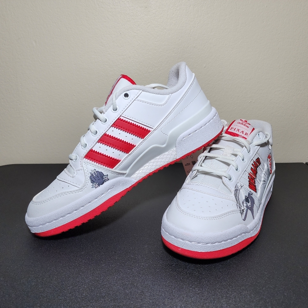 Adidas X Disney Pixar Forum Low White Scarlet Red GX0991 Men's Shoes Size 6.5